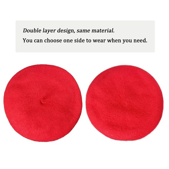 Adults French Wool Berets Hat, Reversible Classic Fashion Warm Painter Cap For😻 - Picture 6 of 6